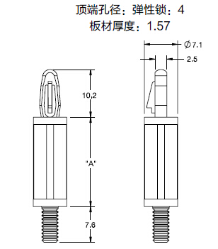 Locking Circuit Board Support Threaded Male
